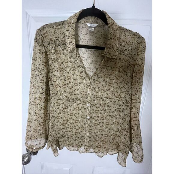 Christopher & Banks women’s lot bundle green jacket and brown blouse size medium - Picture 4 of 15